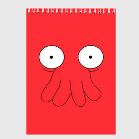 Скетчбук с принтом Zoidberg в Курске, 100% бумага
 | 48 листов, плотность листов — 100 г/м2, плотность картонной обложки — 250 г/м2. Листы скреплены сверху удобной пружинной спиралью | Тематика изображения на принте: futurama | zoidberg | доктор | зойдберг | футурама