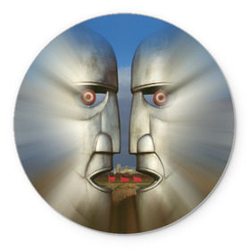 Коврик круглый с принтом Pink Floyd. The division bell в Курске, резина и полиэстер | круглая форма, изображение наносится на всю лицевую часть | 