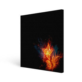 Холст квадратный с принтом Огненный цветок в Курске, 100% ПВХ |  | огненный | огонь | пламя | цветок | цветы
