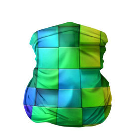 Бандана-труба 3D с принтом Кубики в Курске, 100% полиэстер, ткань с особыми свойствами — Activecool | плотность 150‒180 г/м2; хорошо тянется, но сохраняет форму | квадраты | кубики | радуга | разноцветные