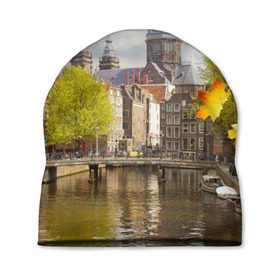 Шапка 3D с принтом Amsterdam в Курске, 100% полиэстер | универсальный размер, печать по всей поверхности изделия | нидерланды | пейзаж