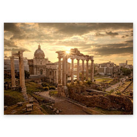 Поздравительная открытка с принтом Рим в Курске, 100% бумага | плотность бумаги 280 г/м2, матовая, на обратной стороне линовка и место для марки
 | europe | italy | rome | vatican | архитектура | ватикан | европа | италия | папа римский | развалины | рим | руины