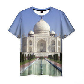 Мужская футболка 3D с принтом Индия в Курске, 100% полиэфир | прямой крой, круглый вырез горловины, длина до линии бедер | goa | india | mumbai | new delhi | taj mahal | гоа | индия | каникулы | мавзолей | мечеть | мумбай | нью дели | отдых | отпуск | приключения | тадж махал | туризм