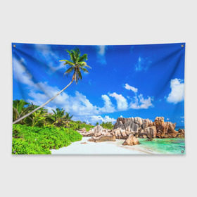 Флаг-баннер с принтом Сейшельские острова в Курске, 100% полиэстер | размер 67 х 109 см, плотность ткани — 95 г/м2; по краям флага есть четыре люверса для крепления | seychelles | восточная африка | индийский океан | каникулы | море | островное государство | отдых | отпуск | пальмы | песок | пляж | приключение | путешествие | рай | сейшелы | сейшельские острова | туризм