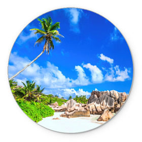 Коврик круглый с принтом Сейшельские острова в Курске, резина и полиэстер | круглая форма, изображение наносится на всю лицевую часть | seychelles | восточная африка | индийский океан | каникулы | море | островное государство | отдых | отпуск | пальмы | песок | пляж | приключение | путешествие | рай | сейшелы | сейшельские острова | туризм