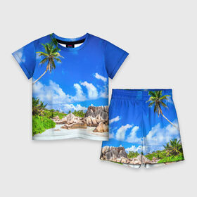 Детский костюм с шортами 3D с принтом Сейшельские острова в Курске,  |  | seychelles | восточная африка | индийский океан | каникулы | море | островное государство | отдых | отпуск | пальмы | песок | пляж | приключение | путешествие | рай | сейшелы | сейшельские острова | туризм