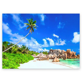 Поздравительная открытка с принтом Сейшельские острова в Курске, 100% бумага | плотность бумаги 280 г/м2, матовая, на обратной стороне линовка и место для марки
 | Тематика изображения на принте: seychelles | восточная африка | индийский океан | каникулы | море | островное государство | отдых | отпуск | пальмы | песок | пляж | приключение | путешествие | рай | сейшелы | сейшельские острова | туризм