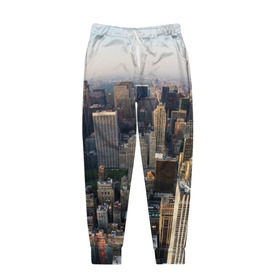 Мужские брюки 3D с принтом New York в Курске, 100% полиэстер | манжеты по низу, эластичный пояс регулируется шнурком, по бокам два кармана без застежек, внутренняя часть кармана из мелкой сетки | america | new york | usa | америка | высотки | мегаполис | нью йорк | столица мира | сша | штаты