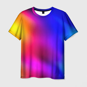 Мужская футболка 3D с принтом Краска в Курске, 100% полиэфир | прямой крой, круглый вырез горловины, длина до линии бедер | Тематика изображения на принте: размытый | разноцветный | яркий