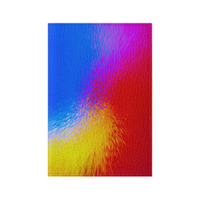 Обложка для паспорта матовая кожа с принтом Взрыв красок в Курске, натуральная матовая кожа | размер 19,3 х 13,7 см; прозрачные пластиковые крепления | Тематика изображения на принте: брызги | желтый | красный | синий