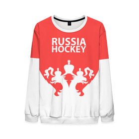 Мужской свитшот 3D с принтом Russia Hockey в Курске, 100% полиэстер с мягким внутренним слоем | круглый вырез горловины, мягкая резинка на манжетах и поясе, свободная посадка по фигуре | hockey | ru | rus | russia | russian | россия | сборная | хоккей