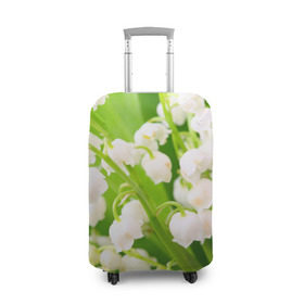 Чехол для чемодана 3D с принтом Ландыши в Курске, 86% полиэфир, 14% спандекс | двустороннее нанесение принта, прорези для ручек и колес | весна | ландыш | цветок