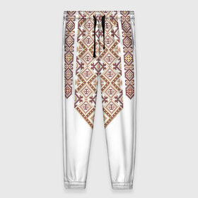 Женские брюки 3D с принтом Вышивка в Курске, полиэстер 100% | прямой крой, два кармана без застежек по бокам, с мягкой трикотажной резинкой на поясе и по низу штанин. В поясе для дополнительного комфорта — широкие завязки | ukraine | вышивка | украина