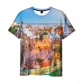 Мужская футболка 3D с принтом Barcelona в Курске, 100% полиэфир | прямой крой, круглый вырез горловины, длина до линии бедер | europe | spain | барселона | европа | ес | испания | туризм