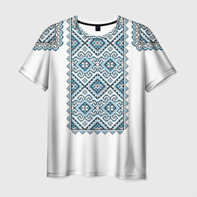 Мужская футболка 3D с принтом Вышивка 7 в Курске, 100% полиэфир | прямой крой, круглый вырез горловины, длина до линии бедер | Тематика изображения на принте: ukraine | вышивка | украина