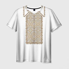 Мужская футболка 3D с принтом Вышивка 8 в Курске, 100% полиэфир | прямой крой, круглый вырез горловины, длина до линии бедер | ukraine | вышивка | украина