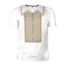 Мужская футболка 3D спортивная с принтом Вышивка 8 в Курске, 100% полиэстер с улучшенными характеристиками | приталенный силуэт, круглая горловина, широкие плечи, сужается к линии бедра | ukraine | вышивка | украина