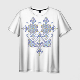 Мужская футболка 3D с принтом Вышивка 18 в Курске, 100% полиэфир | прямой крой, круглый вырез горловины, длина до линии бедер | ukraine | вышивка | украина