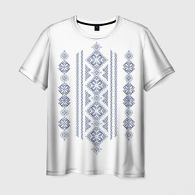 Мужская футболка 3D с принтом Вышивка 24 в Курске, 100% полиэфир | прямой крой, круглый вырез горловины, длина до линии бедер | Тематика изображения на принте: ukraine | вышивка | украина