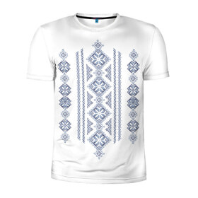 Мужская футболка 3D спортивная с принтом Вышивка 24 в Курске, 100% полиэстер с улучшенными характеристиками | приталенный силуэт, круглая горловина, широкие плечи, сужается к линии бедра | ukraine | вышивка | украина