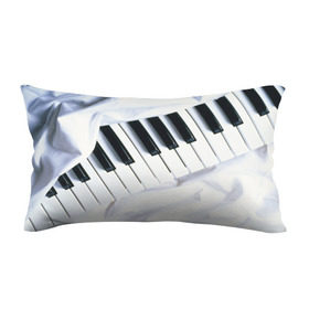Подушка 3D антистресс с принтом Клавиши в Курске, наволочка — 100% полиэстер, наполнитель — вспененный полистирол | состоит из подушки и наволочки на молнии | белая | клавиши | музыка | пианино | черная