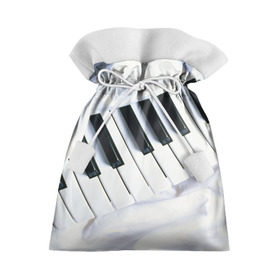 Подарочный 3D мешок с принтом Клавиши в Курске, 100% полиэстер | Размер: 29*39 см | Тематика изображения на принте: белая | клавиши | музыка | пианино | черная