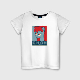 Детская футболка хлопок с принтом C2H5OH в Курске, 100% хлопок | круглый вырез горловины, полуприлегающий силуэт, длина до линии бедер | little | my | pony