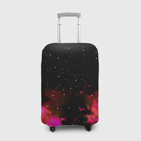 Чехол для чемодана 3D с принтом Звездный путь в Курске, 86% полиэфир, 14% спандекс | двустороннее нанесение принта, прорези для ручек и колес | star | звезды | розовый