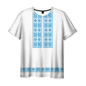 Мужская футболка 3D с принтом Вышивка 32 в Курске, 100% полиэфир | прямой крой, круглый вырез горловины, длина до линии бедер | belarus | беларусь | вышивка