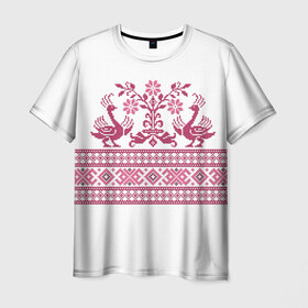 Мужская футболка 3D с принтом Вышивка 36 в Курске, 100% полиэфир | прямой крой, круглый вырез горловины, длина до линии бедер | belarus | беларусь | вышивка