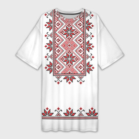 Платье-футболка 3D с принтом Вышивка 41 в Курске,  |  | belarus | беларусь | вышивка