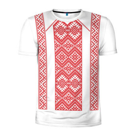 Мужская футболка 3D спортивная с принтом Вышивка 46 в Курске, 100% полиэстер с улучшенными характеристиками | приталенный силуэт, круглая горловина, широкие плечи, сужается к линии бедра | belarus | беларусь | вышивка