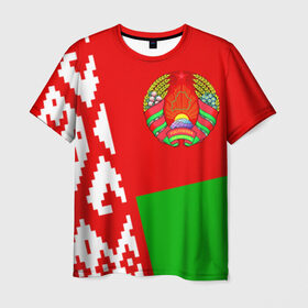 Мужская футболка 3D с принтом Беларусь 2 в Курске, 100% полиэфир | прямой крой, круглый вырез горловины, длина до линии бедер | Тематика изображения на принте: belarus | беларусь