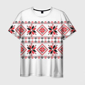 Мужская футболка 3D с принтом Вышивка 47 в Курске, 100% полиэфир | прямой крой, круглый вырез горловины, длина до линии бедер | belarus | беларусь | вышивка