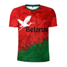 Мужская футболка 3D спортивная с принтом Belarus 2 в Курске, 100% полиэстер с улучшенными характеристиками | приталенный силуэт, круглая горловина, широкие плечи, сужается к линии бедра | Тематика изображения на принте: belarus | беларусь