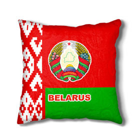 Подушка 3D с принтом Belarus 5 в Курске, наволочка – 100% полиэстер, наполнитель – холлофайбер (легкий наполнитель, не вызывает аллергию). | состоит из подушки и наволочки. Наволочка на молнии, легко снимается для стирки | belarus | беларусь