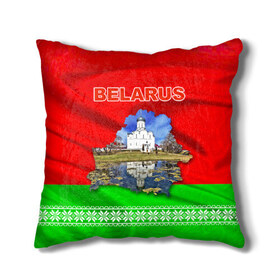 Подушка 3D с принтом Belarus 13 в Курске, наволочка – 100% полиэстер, наполнитель – холлофайбер (легкий наполнитель, не вызывает аллергию). | состоит из подушки и наволочки. Наволочка на молнии, легко снимается для стирки | belarus | беларусь