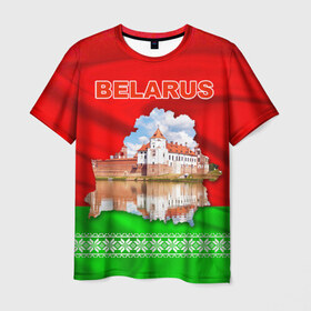 Мужская футболка 3D с принтом Belarus 14 в Курске, 100% полиэфир | прямой крой, круглый вырез горловины, длина до линии бедер | 