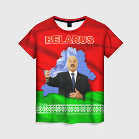 Женская футболка 3D с принтом Belarus 15 в Курске, 100% полиэфир ( синтетическое хлопкоподобное полотно) | прямой крой, круглый вырез горловины, длина до линии бедер | belarus | беларусь | лукашенко | президент