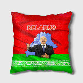 Подушка 3D с принтом Belarus 15 в Курске, наволочка – 100% полиэстер, наполнитель – холлофайбер (легкий наполнитель, не вызывает аллергию). | состоит из подушки и наволочки. Наволочка на молнии, легко снимается для стирки | belarus | беларусь | лукашенко | президент
