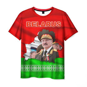 Мужская футболка 3D с принтом Belarus 18 в Курске, 100% полиэфир | прямой крой, круглый вырез горловины, длина до линии бедер | belarus | беларусь | лукашенко | президент