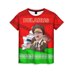 Женская футболка 3D с принтом Belarus 18 в Курске, 100% полиэфир ( синтетическое хлопкоподобное полотно) | прямой крой, круглый вырез горловины, длина до линии бедер | belarus | беларусь | лукашенко | президент