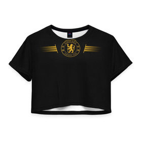 Женская футболка 3D укороченная с принтом CHELSEA в Курске, 100% полиэстер | круглая горловина, длина футболки до линии талии, рукава с отворотами | chelsea | англия | премьер лига | футбол | челси