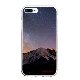 Чехол для iPhone 7Plus/8 Plus матовый с принтом Звездное небо в Курске, Силикон | Область печати: задняя сторона чехла, без боковых панелей | горы | звезды | космос | небо | ночь