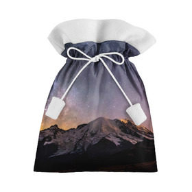 Подарочный 3D мешок с принтом Звездное небо в Курске, 100% полиэстер | Размер: 29*39 см | Тематика изображения на принте: горы | звезды | космос | небо | ночь