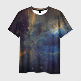 Мужская футболка 3D с принтом Космос в Курске, 100% полиэфир | прямой крой, круглый вырез горловины, длина до линии бедер | галактика | звезды | космос | небо | планеты