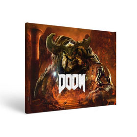 Холст прямоугольный с принтом Doom 4 Hell Cyberdemon в Курске, 100% ПВХ |  | cyberdemon | demon | doom | hell | дум