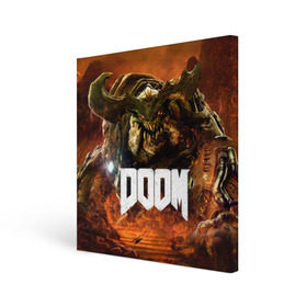 Холст квадратный с принтом Doom 4 Hell Cyberdemon в Курске, 100% ПВХ |  | cyberdemon | demon | doom | hell | дум