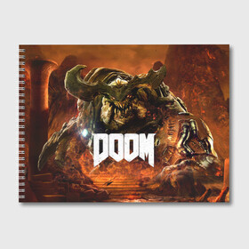 Альбом для рисования с принтом Doom 4 Hell Cyberdemon в Курске, 100% бумага
 | матовая бумага, плотность 200 мг. | cyberdemon | demon | doom | hell | дум