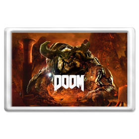 Магнит 45*70 с принтом Doom 4 Hell Cyberdemon в Курске, Пластик | Размер: 78*52 мм; Размер печати: 70*45 | cyberdemon | demon | doom | hell | дум